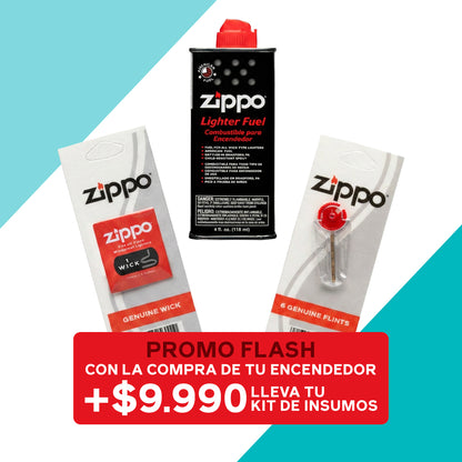Kit Zippo Completo - Bencina + Mechas + Piedras