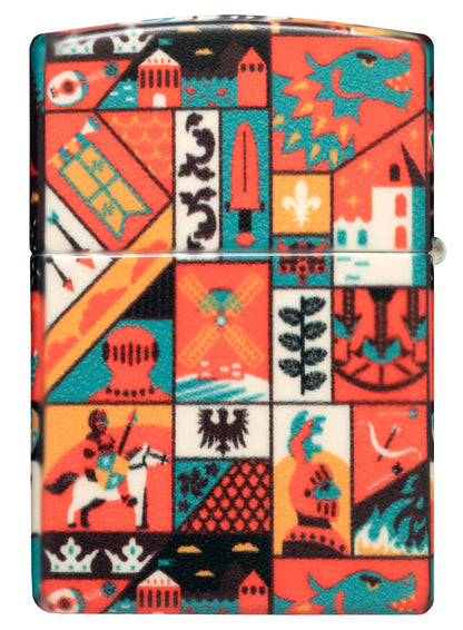 Back shot of Zippo Old Ages Design 540 Matte Windproof Lighter.